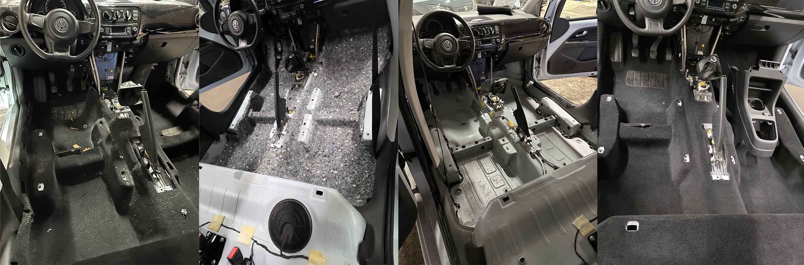 Professionelle Innenraumreinigung im Auto nach dem Winter